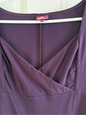 Salaam Deep purple, drapey short sleeve dress - size M
